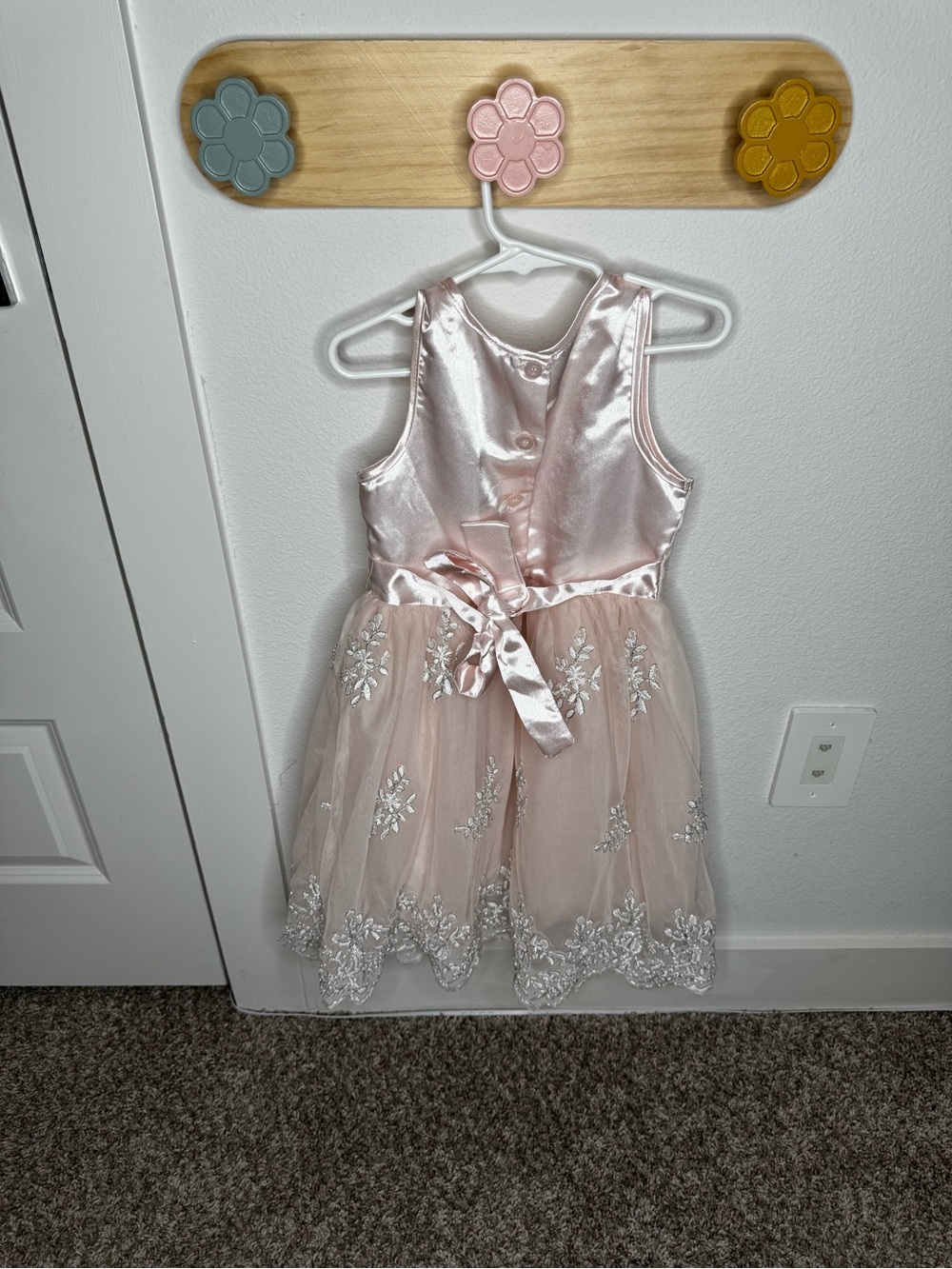 Blueber Boulevard Light Pink Floral Embroidered Tulle Dress - Picture 4 of 5